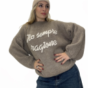 maglione con ricamo ho sempre ragione